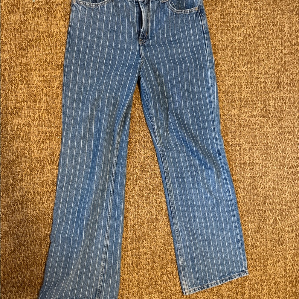 Striped Blue  baggy Jeans